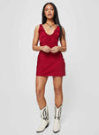 product Princess Polly Scoop Neck  Bareena Mini Dress Burgundy