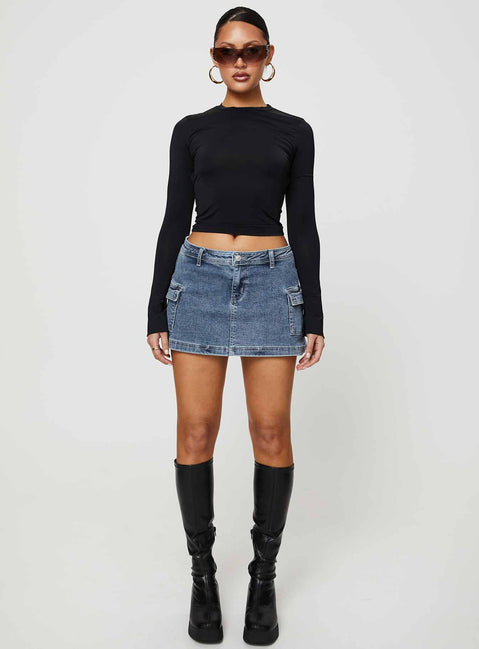 product Grishea Low Rise Denim Skirt Princess Polly  Mini Skirts 