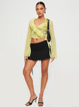 She's Mine Frill Wrap Top Yellow