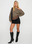 Jalira Jumper Brown Stripe