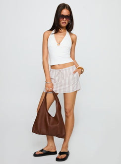   front view of model wearing Princess Polly Hide And Seek Mini Skirt Beige Multi Mini Skirts 