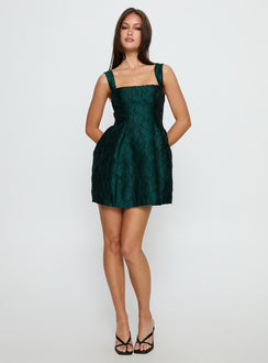 Eloquent Mini Dress Forest Green