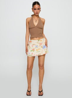   front view of model wearing Princess Polly Feed The Soul Mini Skirt Floral Multi Mini Skirts 