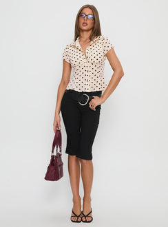 Cottesloe Blouse Top Cream Polka