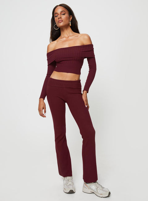 product Princess Polly High Waisted Pants High Waisted Pants High Waisted Pants High Waisted Pants  Westaway Pants Burgundy