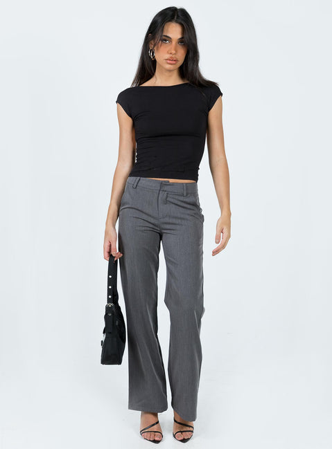 product Princess Polly Short Sleeves Square Neck  Rosalinda Top Black Lower Impact