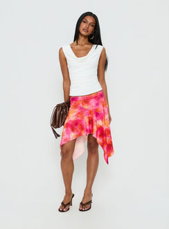 Miraculous Cowl Neck Twist Back Top White
