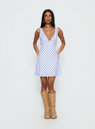 princess polly baby blue dress Rebecca Vallance Skye Short Sleeve Mini Dress - Ethereal Blue main image 1