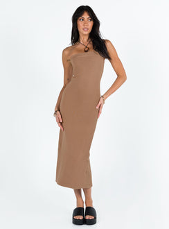 product Princess Polly High Neck  Vista Strapless Midi Dress Brown