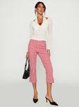 Mignonette Capri Pant Red Gingham