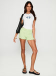 Livitie Shirred Micro Shorts Green