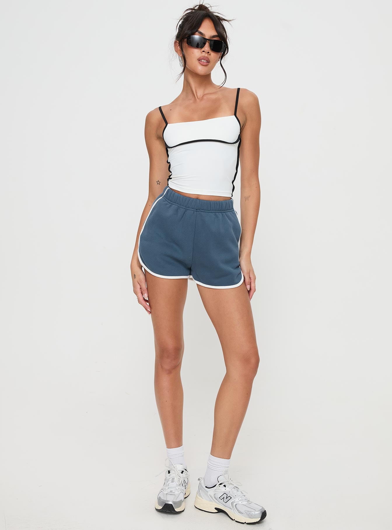 Olympian Shorts Navy Princess Polly High Waisted Shorts 