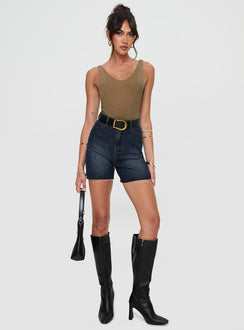 Impala Shorts Mid Wash Denim Princess Polly High Waisted Shorts 