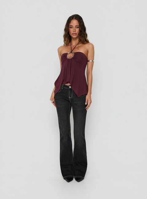 Clynee Ultra Low Rise Bootleg Jeans Vintage Black