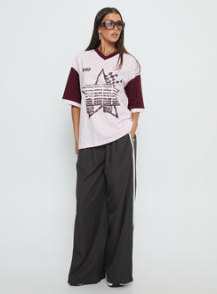 Nachell Short Sleeve Moto Top Pink