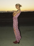 back view of model wearing Princess Polly Nikolise Maxi Skirt Purple Petite Maxi 