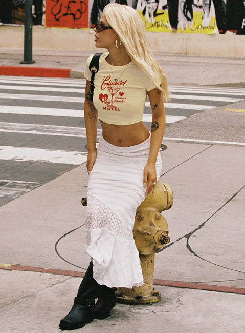 product Princess Polly Short Sleeves Square Neck  Continental Vacay Baby Tee Cream