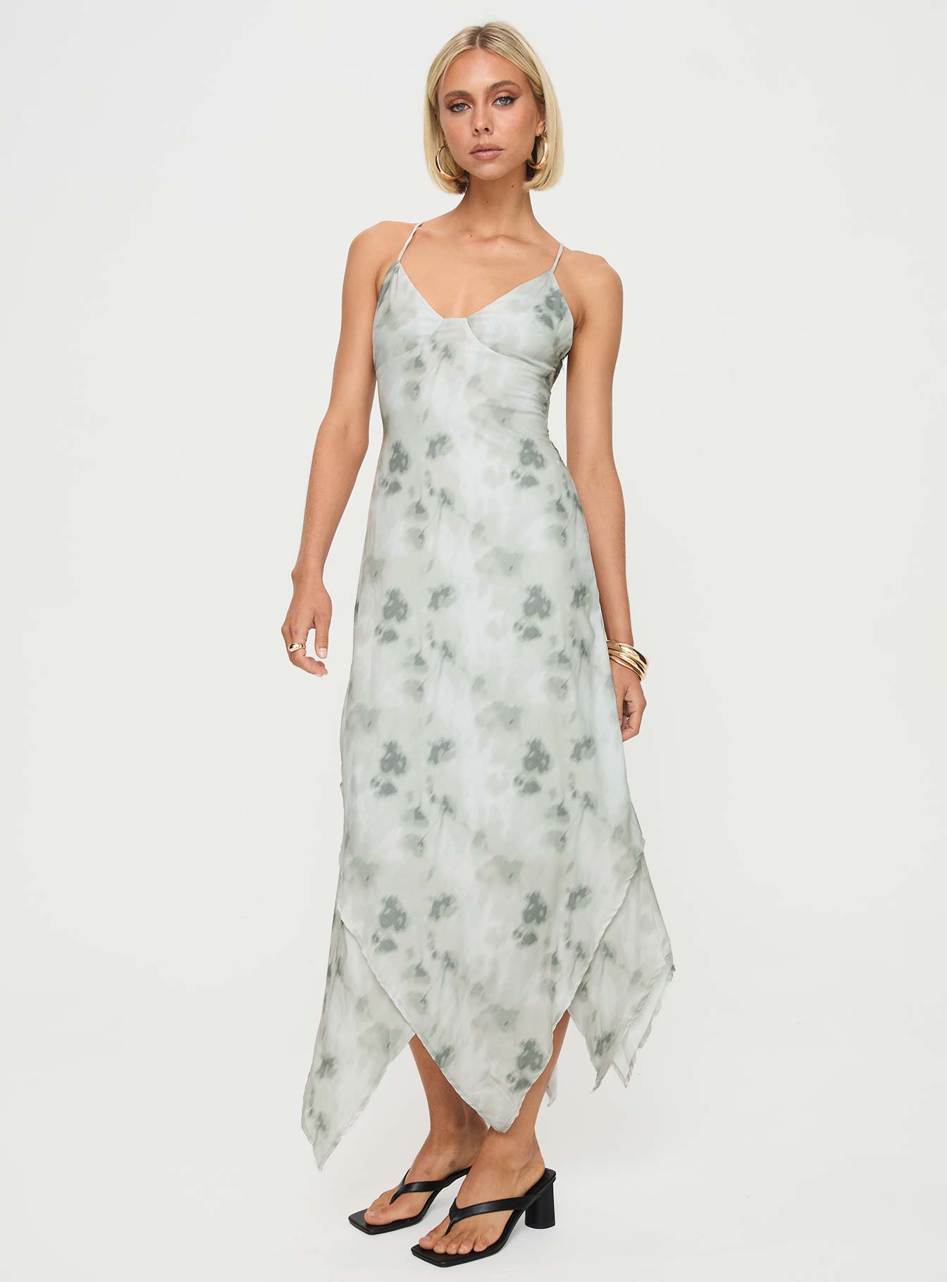 front view of model wearing Princess Polly Breen Maxi Dress Multi V-Neck 