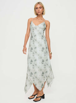 front view of model wearing Princess Polly Breen Maxi Dress Multi V-Neck 