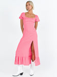 product Princess Polly Asymmetric Neckline  Zella Midi Dress Pink