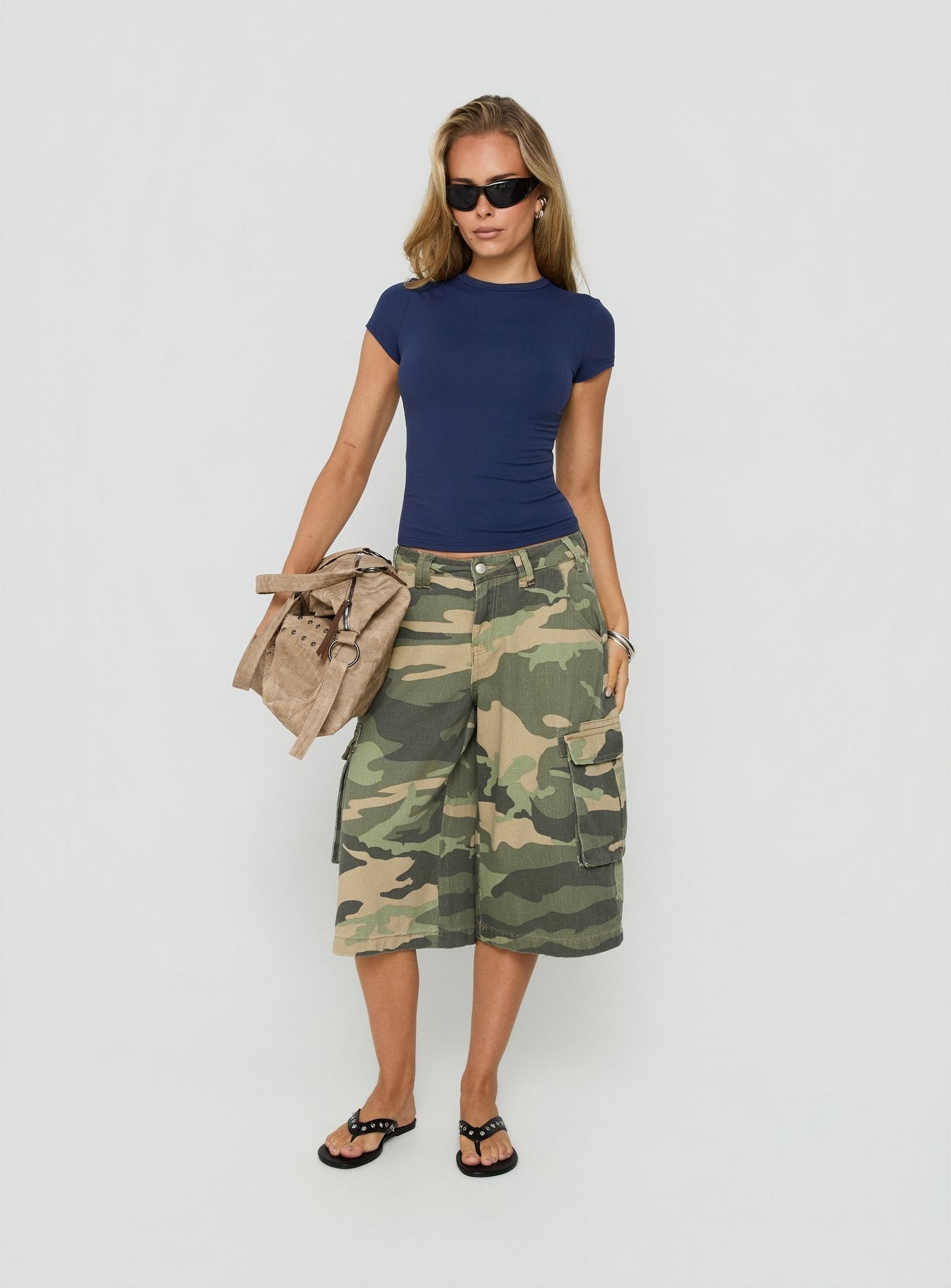 Daily Define Crew Neck Short Sleeve Top Navy