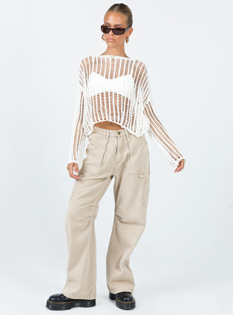 The Kennedy Sweater White Lower Impact Princess Polly  long 