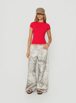 Daily Define Crew Neck Short Sleeve Top Red