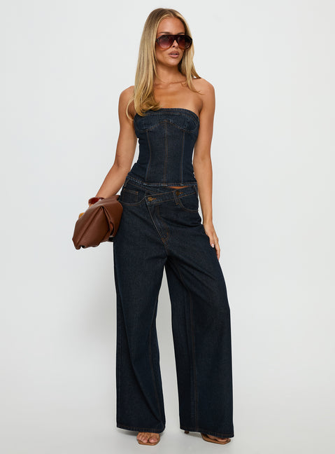 Sweetness Strapless Top Indigo