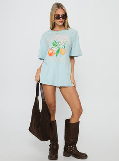 California Sugar Oversized Graphic Tee Blue