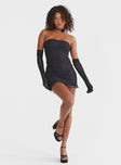 product Princess Polly Asymmetric Neckline  Druitt Strapless Mini Dress Black