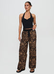 front view of model wearing Princess Polly Zephura Boxer Pant Leopard High Waisted Pants 