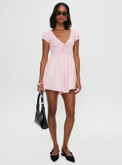 Wescott Stripe Playsuit Pink / White