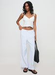 front view of model wearing Princess Polly Prevost Cami Top White Sleeveless V-Neck 