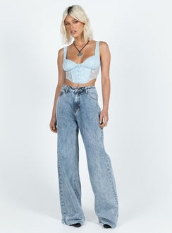 product Princess Polly Sleeveless Sweetheart  Vados Bustier Top Baby Blue