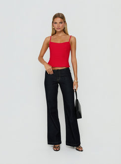 Elanah Strukturiertes Camisole-Top Rot