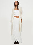 Joyous Longline Cardigan Cream Princess Polly  long 