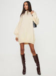 product Princess Polly High Neck  Davitian Sweater Mini Dress Beige