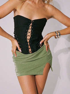 product Beller Low Rise Mini Skirt Green Princess Polly  Mini Skirts 