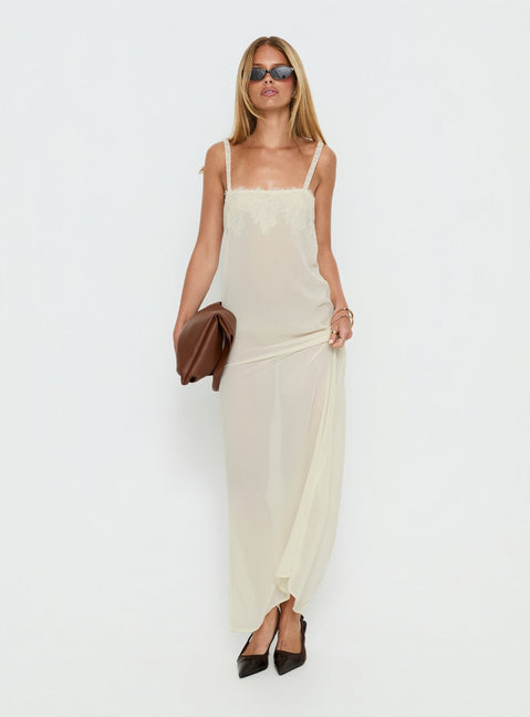 Glacial Sheer Maxi Dress Butter