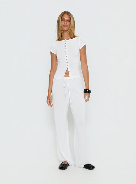 Gavrielle Jersey Wide Leg Trousers White