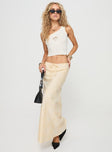   front view of model wearing Princess Polly Radiance Maxi Skirt Yellow Maxi 