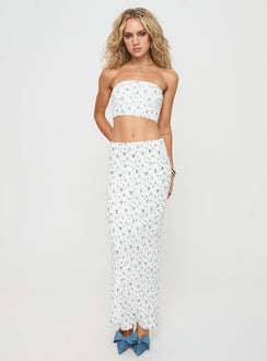 Matching set Cropped tube top, elasticated bust & waistband, lettuce edge hem, split in hem Good stretch, fully lined