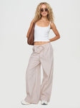Pants Striped print, relaxed fit, elasticated waistband, drawstring fastening, twin hip pockets, wide leg Non-stretch, unlined