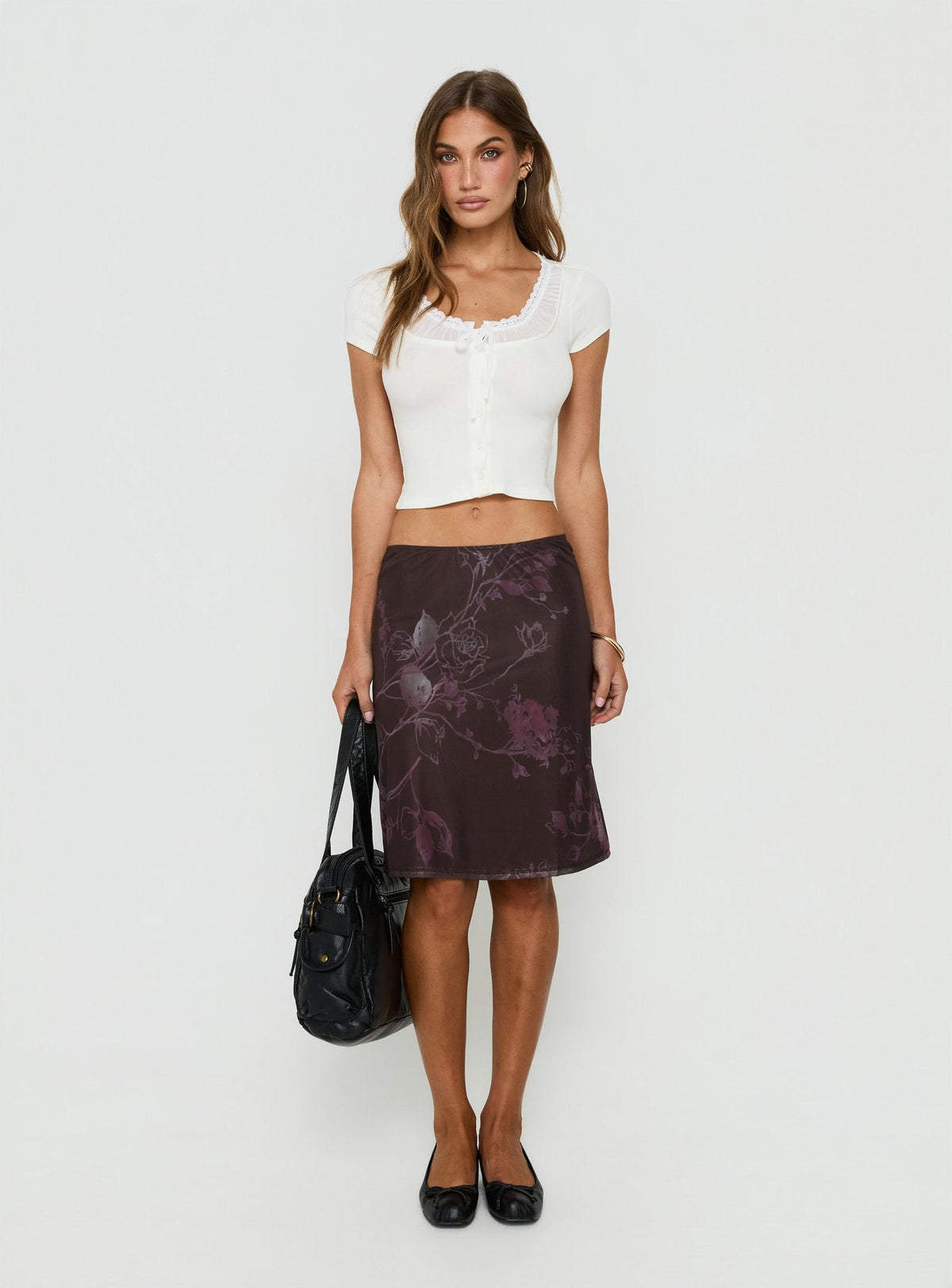 Kaliyah Layered Button-Down-Top Creme