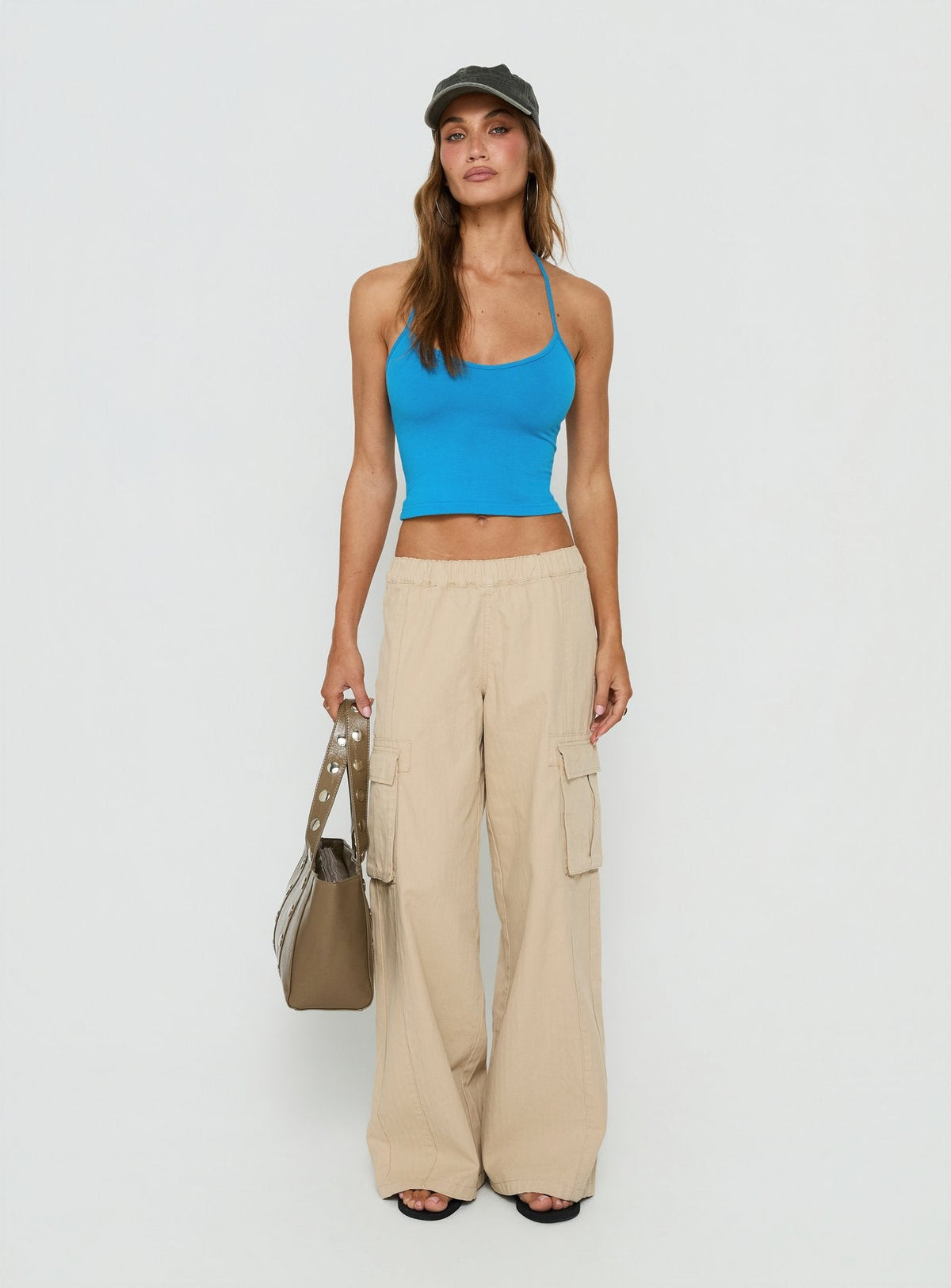 Scarletta Ultra Wide Cargo Trousers Natural