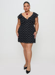 I Guess So Mini Dress Black Polka Dot V-Neck 