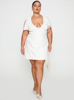 Florie Corset Mini Dress White Curve