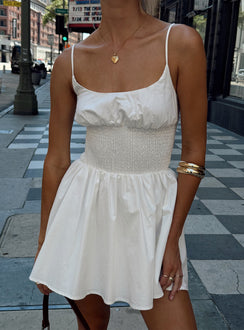 front view of model wearing Princess Polly Matisse Dress White Scoop Neck 
