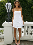 Cross Your Heart Strapless Mini Dress White