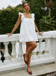 Summerland Broiderie Mini Dress White